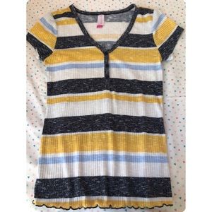 Girls striped short sleeve shirt